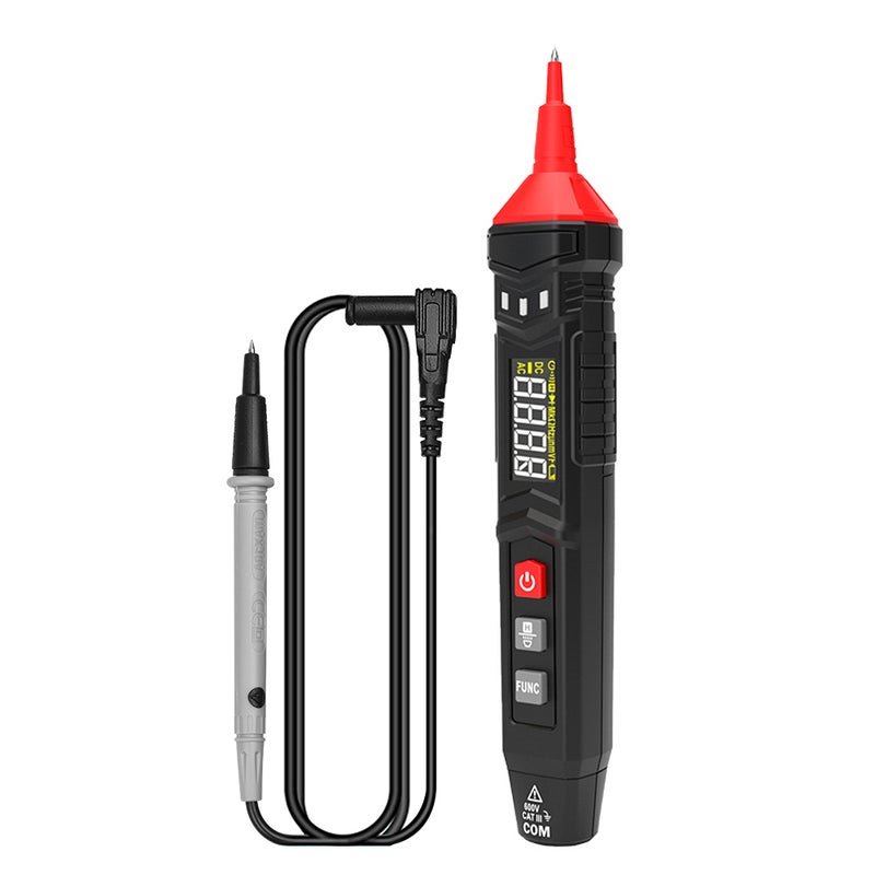 مقياس ديجيتالي من نوع القلم HABOTEST HT121 - مقياس ذكي محمول مع تثبيت حقيقي RMS وشاشة LCD 4000 عدّ، مقياس عالمي ومقياس جهد، اختبار قلم لقياس الجهد العاصلي/المتناوب والمقاومة والسعة والتردد، واختبار التيار الحي - Image 1