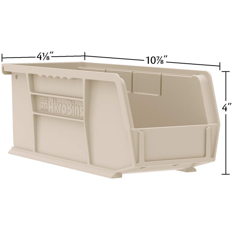 Akro-Mils 30224 AkroBins Plastic Storage Bins, Space-Saving Stackable Bins for Garage, Pantry, Craft Organization, 11" L x 4" W x 4" H, Red, 12-Pack - Image 3