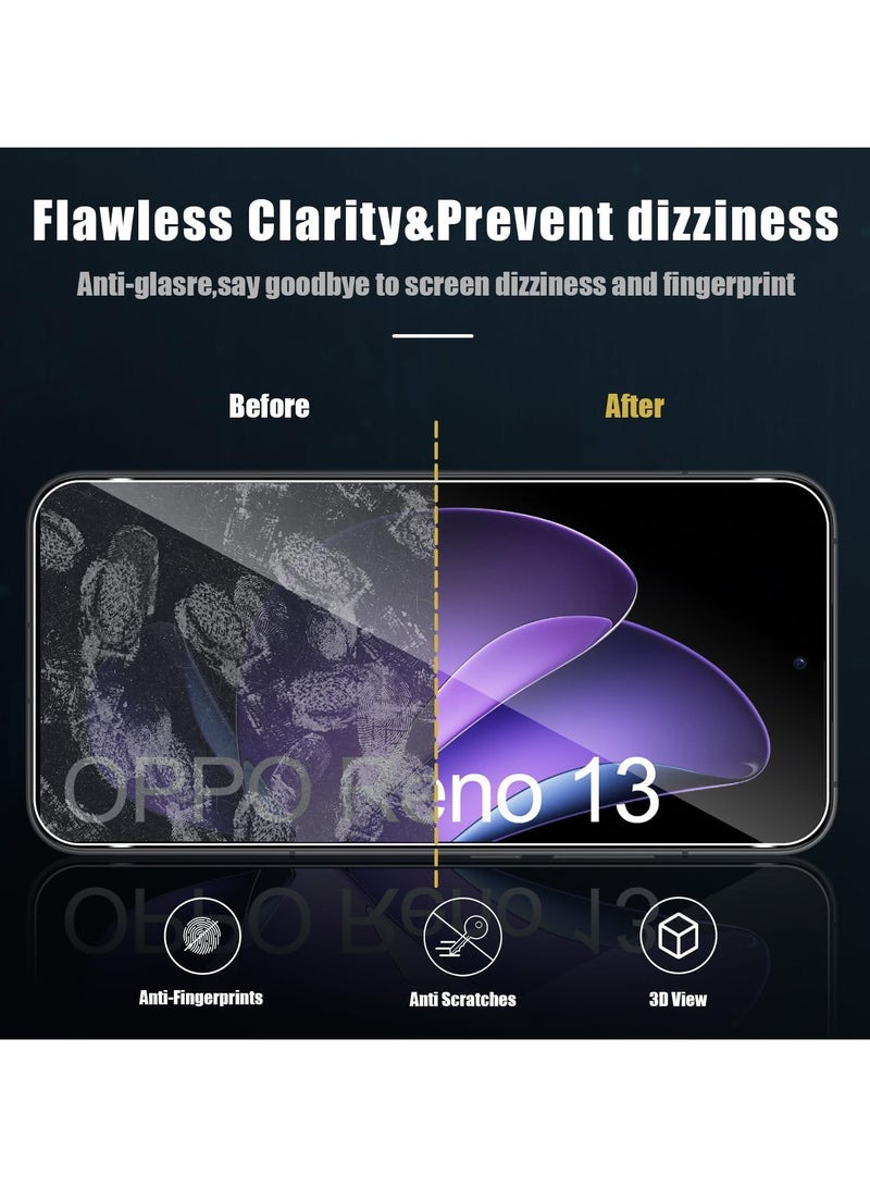 2 Pcs Oppo Reno 13 5G Tempered Glass Screen Protector and Camera Protector, 9H Hardness, Anti-scratch, Anti-bubble Screen Protector - Image 4