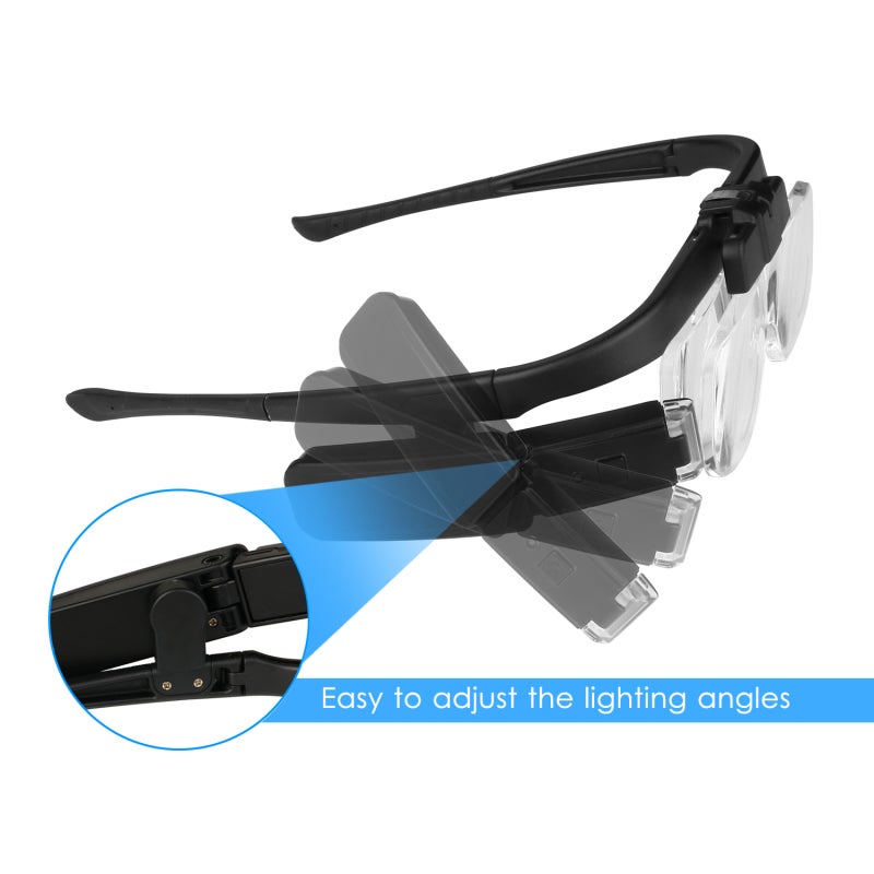 Headband Magnifier 1.5x-4.5x Interchangeable Optical Acrylic Lenses - LED Light With 2 Brightness Settings Head Magnifier for Professional Technicians Hobbyists Home Small Projects - Image 5