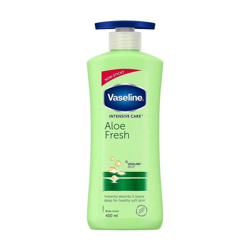 Vaseline Vaseline Intensive Care Aloe Fresh Hydrating Body Lotion 400 ml Daily Moisturizer for Dry Skin Gives NonGreasy Glowing Skin For Men Women  - Image 1