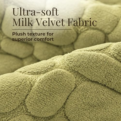 HOKIPO 'PebblePlush' Premium Milk Velvet Anti Slip Sofa Cover Mats for L Shape and 1/2/3 Seater Sofa. Make Your Own Sofa Cover Set, 90(D) x 150(L) cm, Pristine Green (AR-5024-GRN) - Image 4