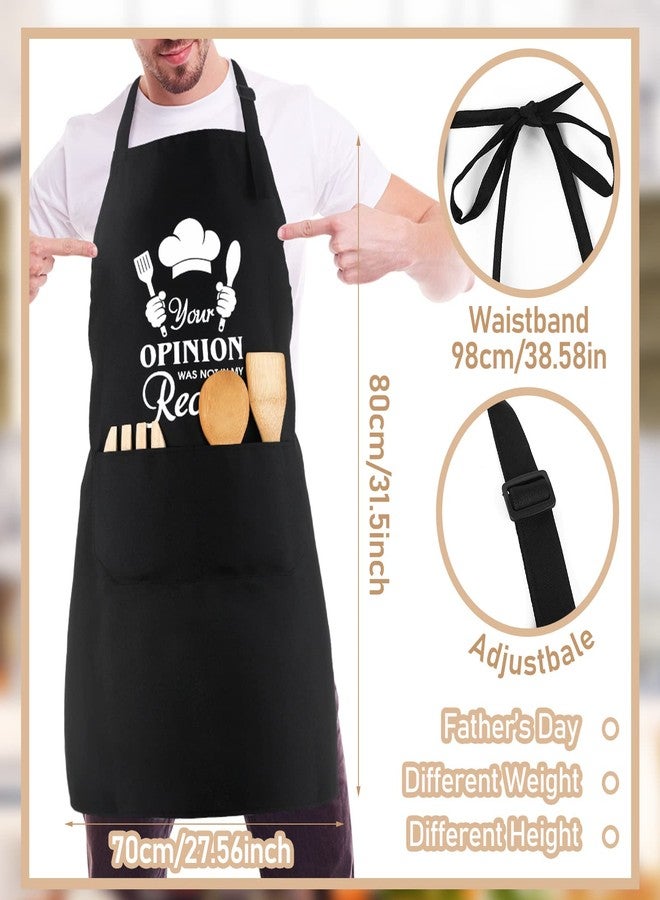 Newcotte 3 Pcs Aprons Cooking Gifts for Men Father's Day Dad Funny Baking Chef Apron for Husband Birthday Gifts, 3 Designs(Classic Style) - Image 3
