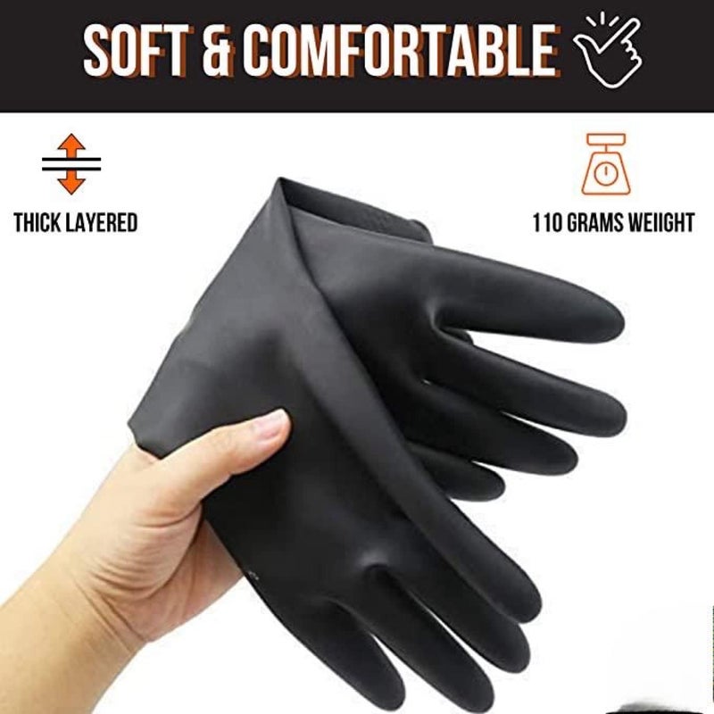 Satishve MultiPurpose Reusable ruber hand gloves For Dish WashingGardening Gloves For Washing UtensilsEssential For House Cleaning Products Size Large - Image 3