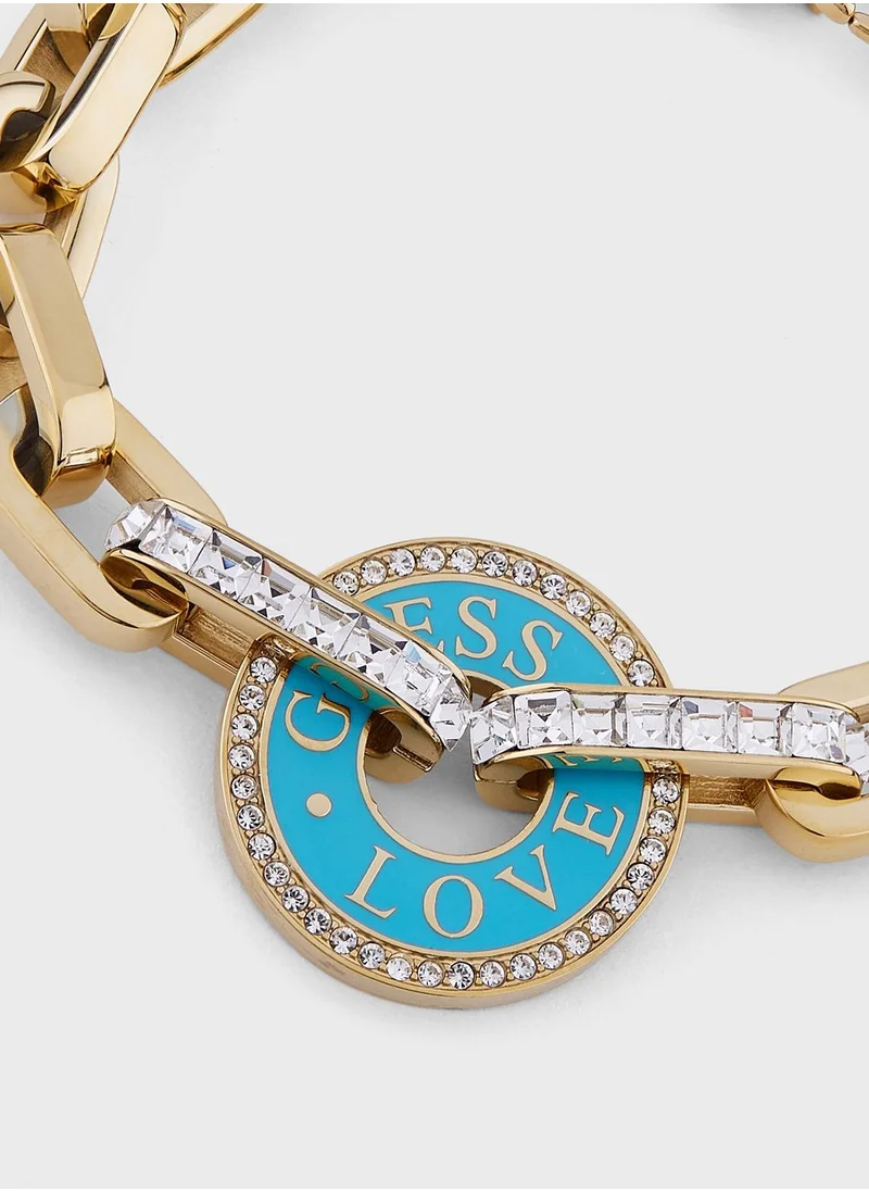 GUESS Crystal Embellished Chain Bracelet