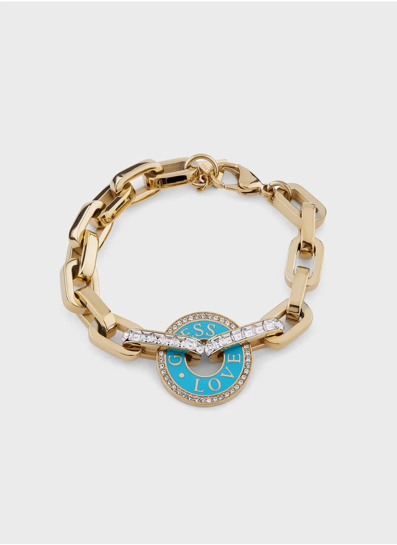 GUESS Crystal Embellished Chain Bracelet