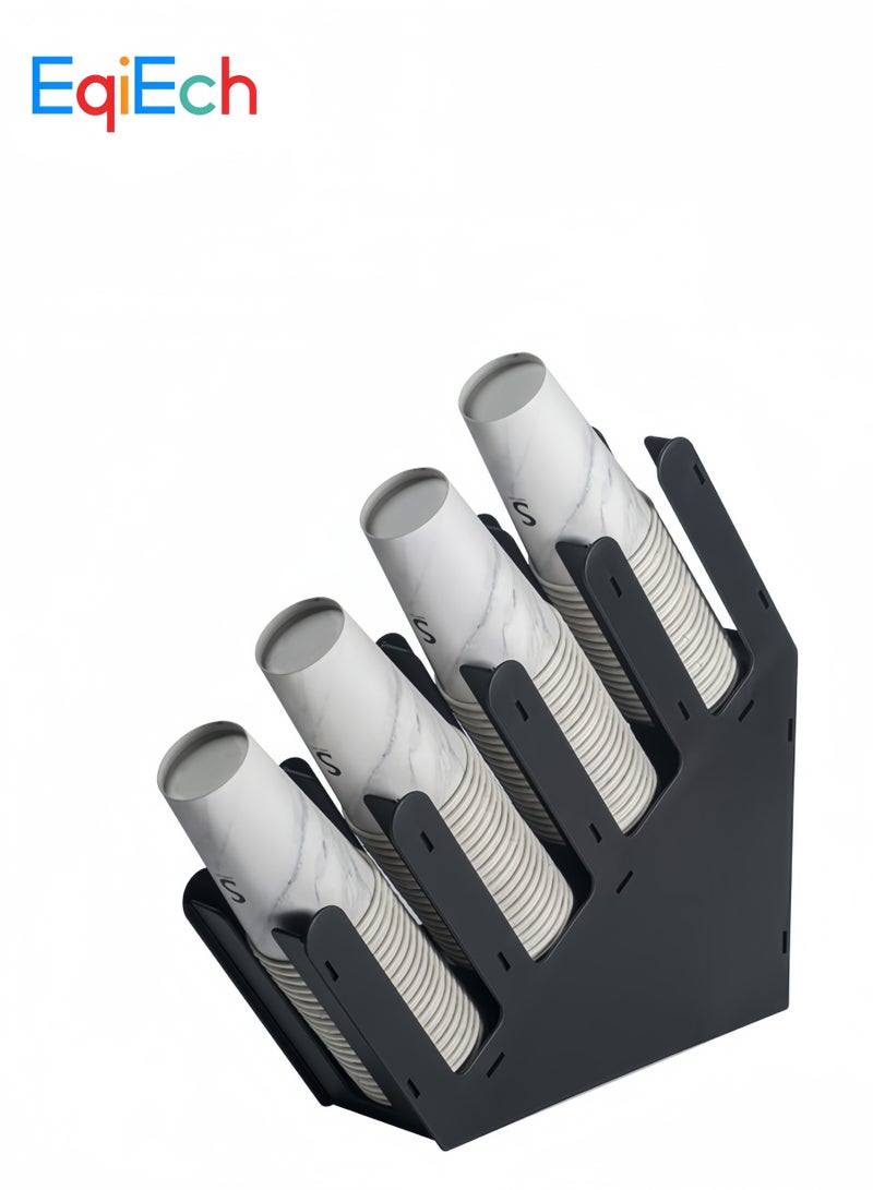 EqiEch Plastic Cup Holder Disposable Cup Dispenser for Cafe Kitchen And Restaurants (Black) - Image 1