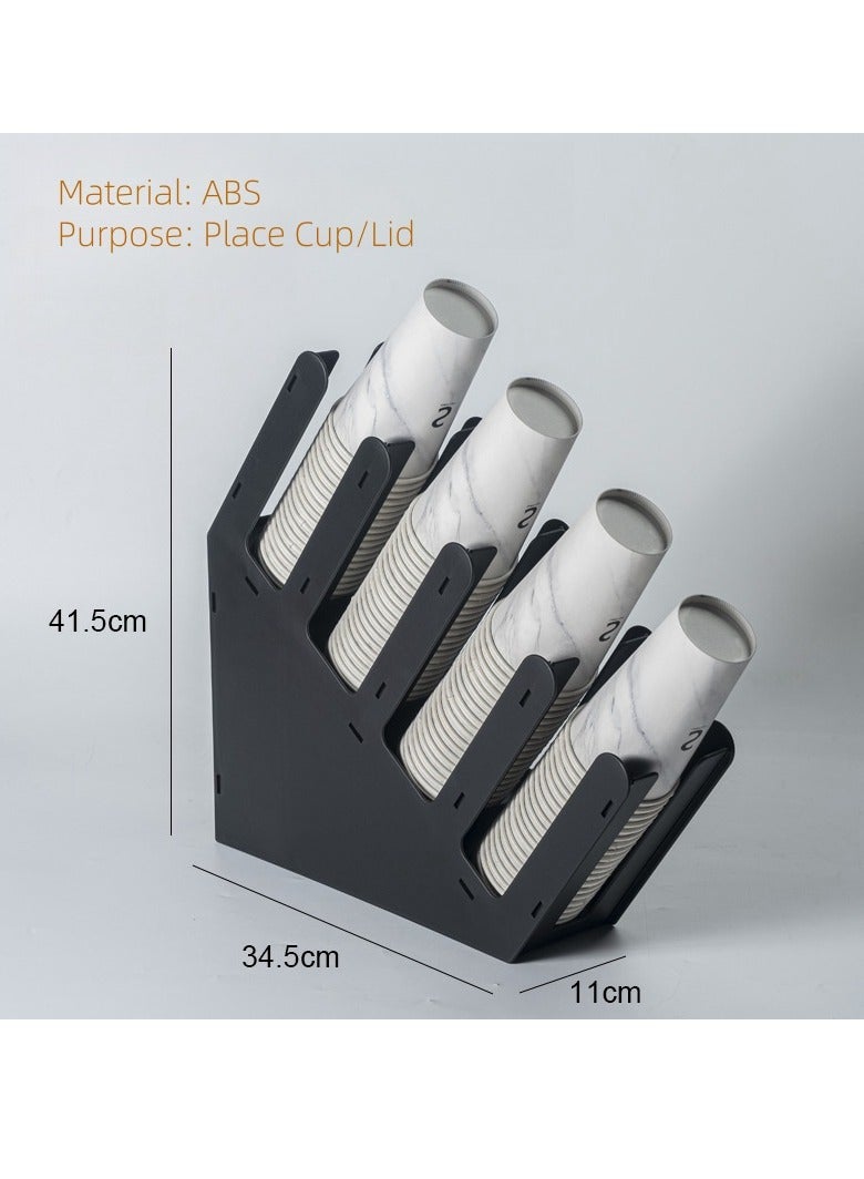 EqiEch Plastic Cup Holder Disposable Cup Dispenser for Cafe Kitchen And Restaurants (Black) - Image 2
