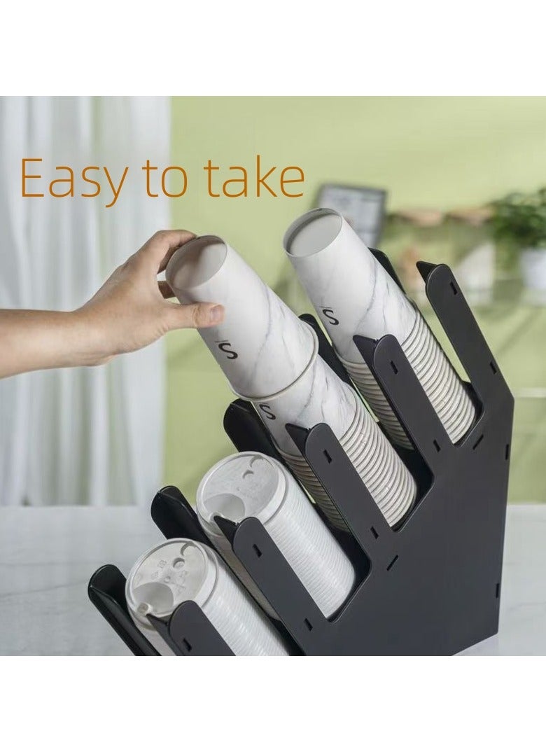 EqiEch Plastic Cup Holder Disposable Cup Dispenser for Cafe Kitchen And Restaurants (Black) - Image 3