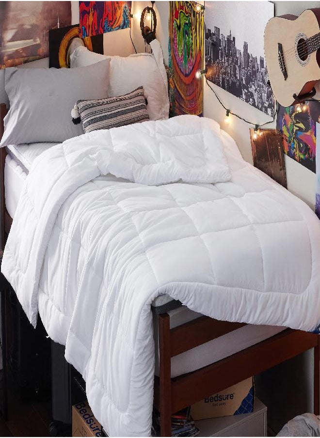 Bedsure Bedsure Twin XL Comforter Duvet Insert Dorm Bedding - White Extra Long Twin Comforter, Quilted All Season Duvet with Corner Tabs  - Image 1