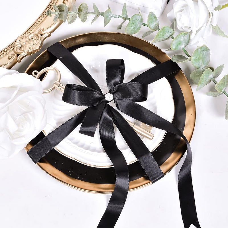 YAMA Black Double Face Satin Ribbon 5/8" 25 Yards Black Ribbon for Gift Package Wrapping,Floral Design,Hair Bow Clip Making,Crafting,Sewing,Wedding Decor - Image 4