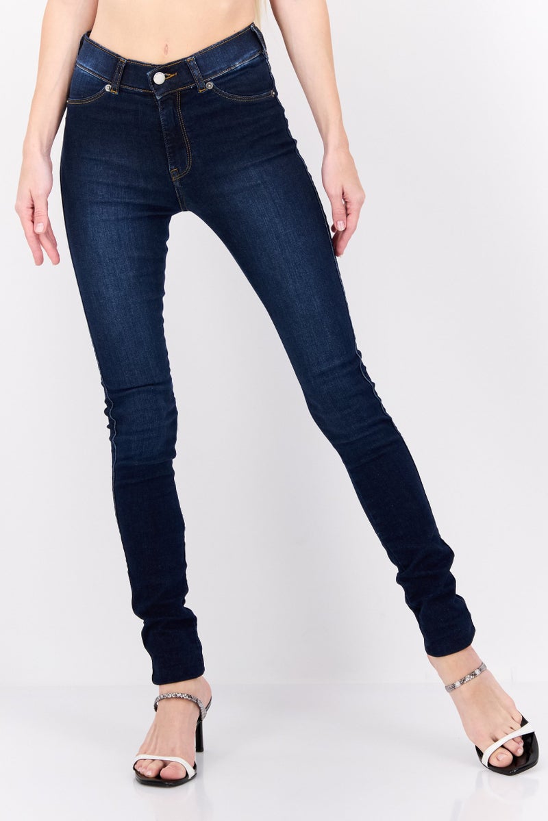 Dr Denim Women Super Skinny Fit Washed Stretchable Denim, Navy - Image 1