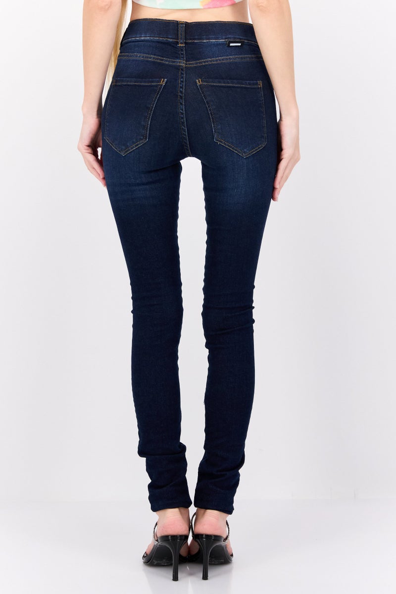 Dr Denim Women Super Skinny Fit Washed Stretchable Denim, Navy - Image 3