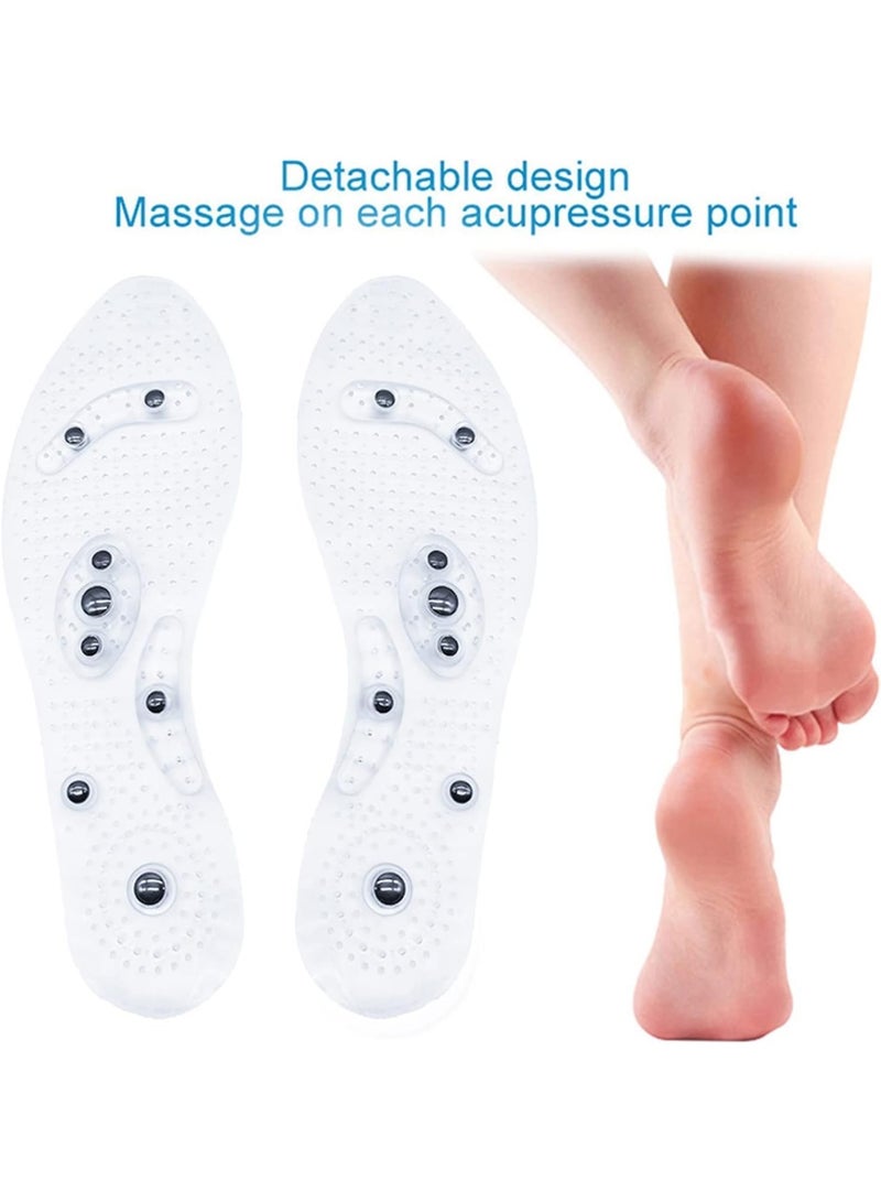 Soofam Magnetic Acupressure Insoles, 1 Pair Thin Soles with Magnetic Pressure Points Cuttable Foot Massage Inserts, Foot Therapy Reflexology Pain Relief Shoe Insoles for Men & Women (S) - Image 3