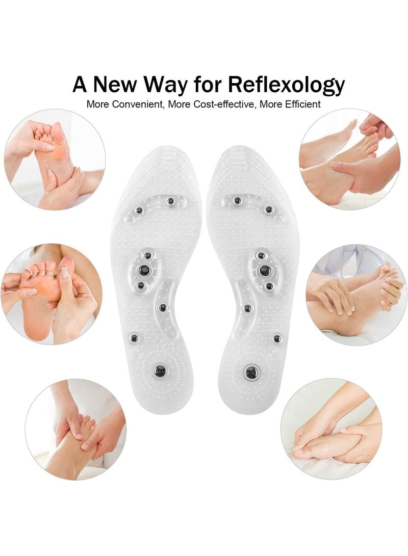 Soofam Magnetic Acupressure Insoles, 1 Pair Thin Soles with Magnetic Pressure Points Cuttable Foot Massage Inserts, Foot Therapy Reflexology Pain Relief Shoe Insoles for Men & Women (S) - Image 5