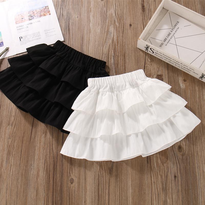 Girls Skirt Summer Style Princess Cake Skirt Half Skirt Medium And Large Children Black And White Fluffy Skirt - Image 2