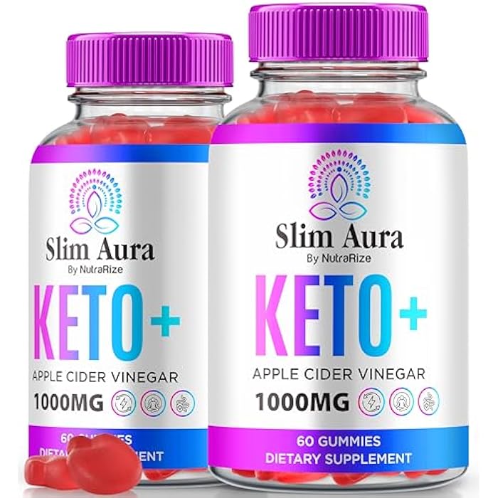 NutraRize (2 Pack) Slim Aura Keto ACV Gummies, Official Slim Aura Keto Gummies for Weight Loss, Natural Keto Plus Apple Cider Vinegar Gummy, Premium Keto+ACV Formula, SlimAura ACV Keto Gomitas (120 Gummies) - Image 1