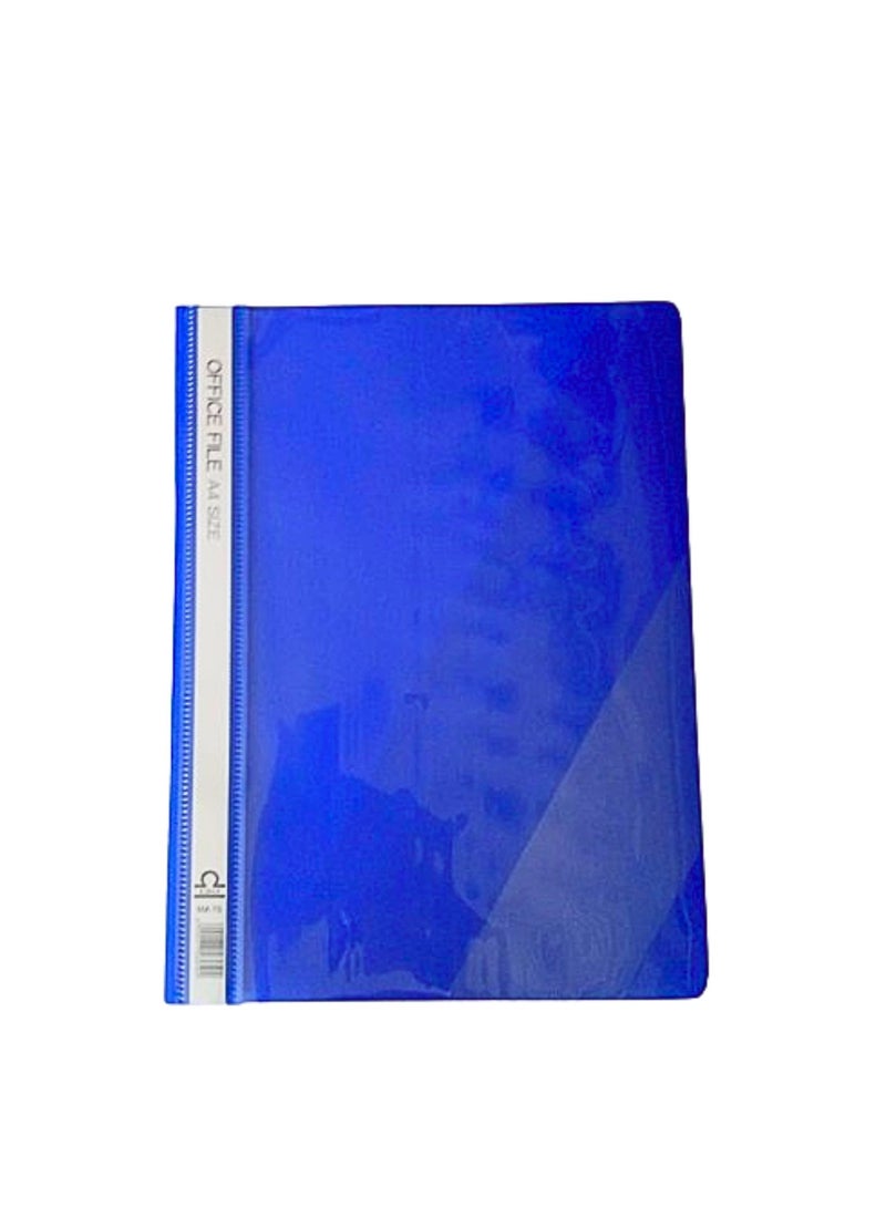 Libra A4 Office File Clear Front Report Covers Project File with Fasteners for School Office Report File Matte Materials with Side Pocket Blue Color Office organiser Document Organiser-12pc/Pack - Image 2