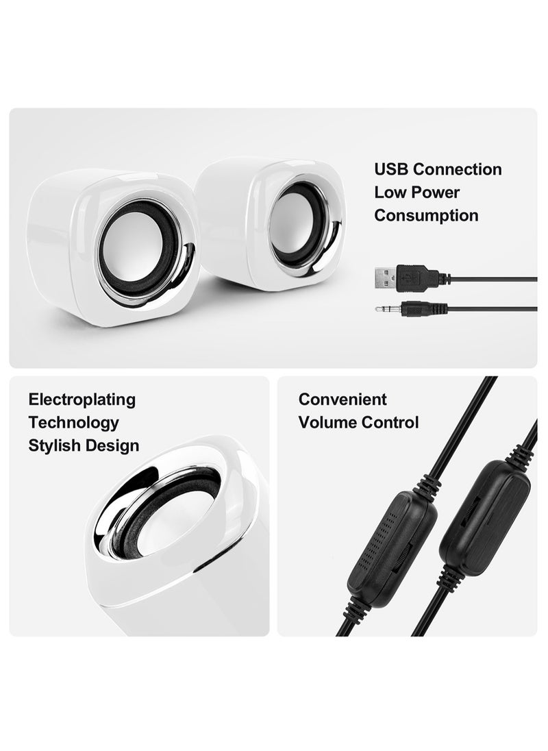 Computer Speakers, 6W PC Powered Speakers USB Speaker Monitor Speakers for Desktop Computer/PC/Laptop Gaming Speaker