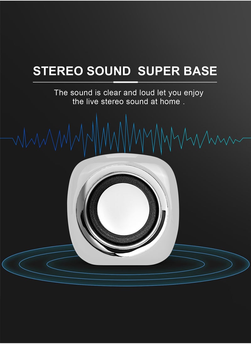 Computer Speakers, 6W PC Powered Speakers USB Speaker Monitor Speakers for Desktop Computer/PC/Laptop Gaming Speaker