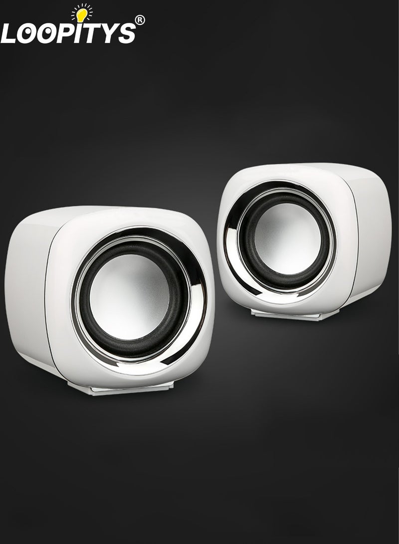 BONKS Computer Speakers, 6W PC Powered Speakers USB Speaker Monitor Speakers for Desktop Computer/PC/Laptop Gaming Speaker - Image 1