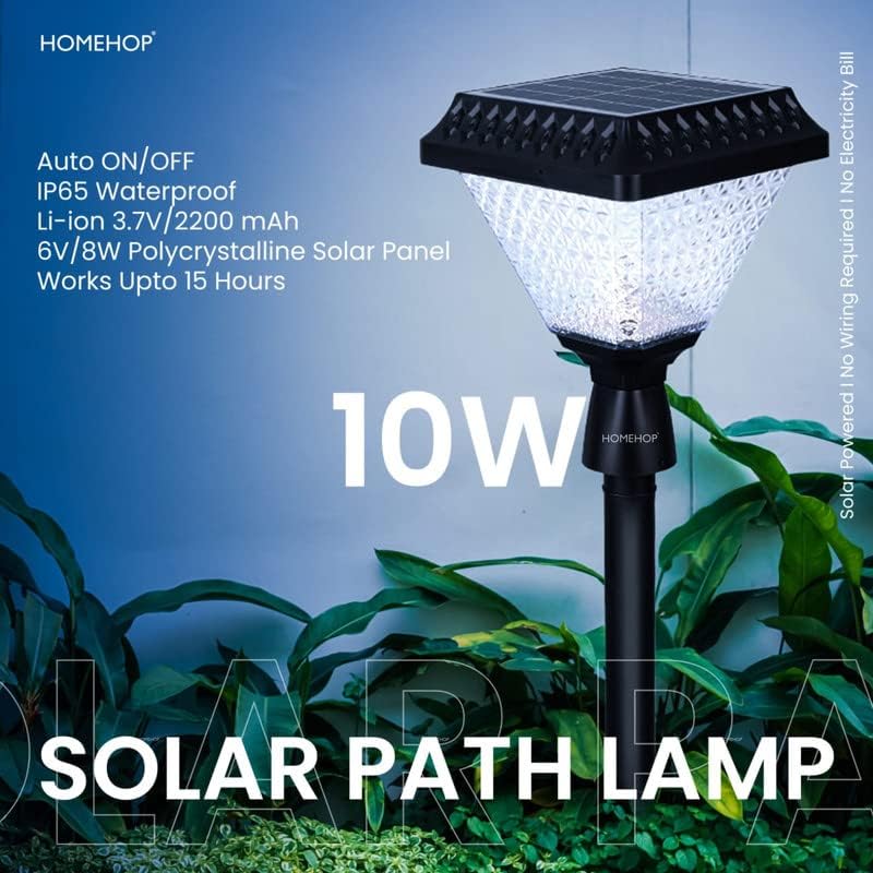 Homehop Solar Garden Light 10 LED Outdoor, Waterproof Pathway, Ground, Lawn, Decorative Bollard Lamp 2200mAh with Remote Control (ABS, RGB Pack of 2) - Image 2
