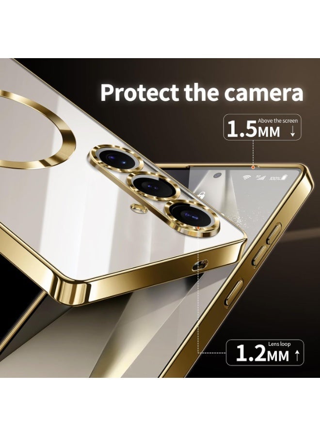 Magnetic Clear Case for Samsung Galaxy S26 Plus with Camera Lens Protector Magsafe Compatible Electroplated Soft TPU Shockproof Case for Samsung Galaxy S26 Plus - Image 4