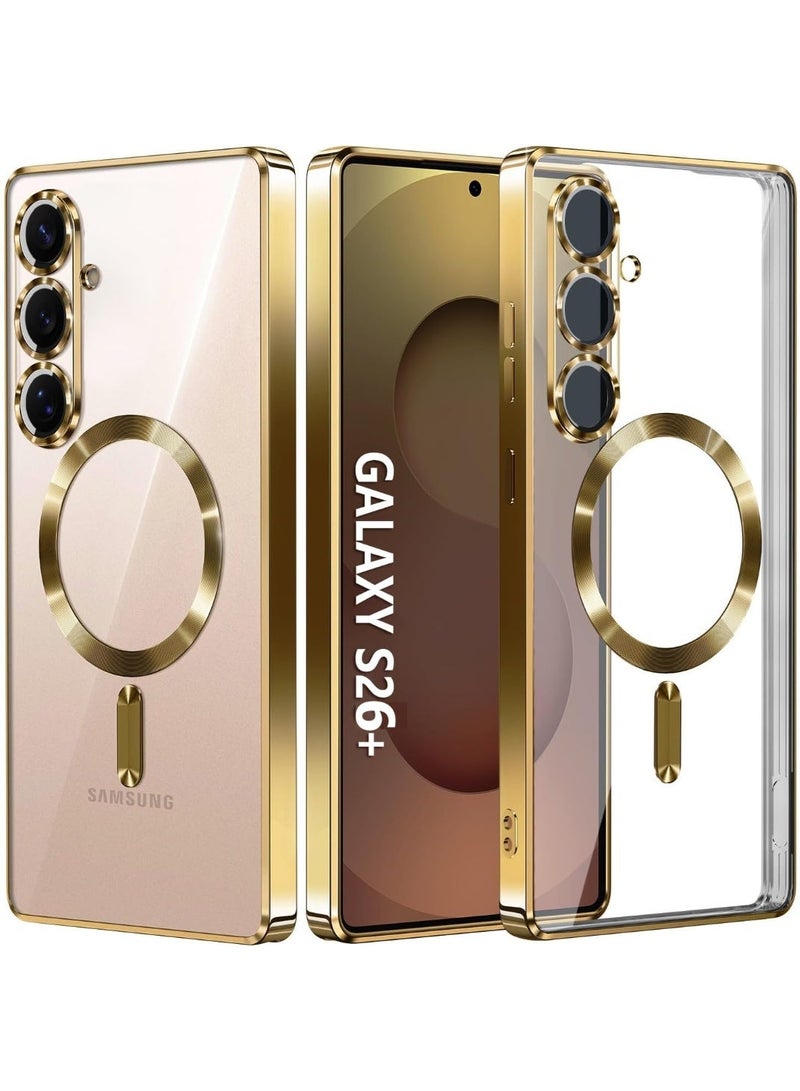 Magnetic Clear Case for Samsung Galaxy S26 Plus with Camera Lens Protector Magsafe Compatible Electroplated Soft TPU Shockproof Case for Samsung Galaxy S26 Plus - Image 1
