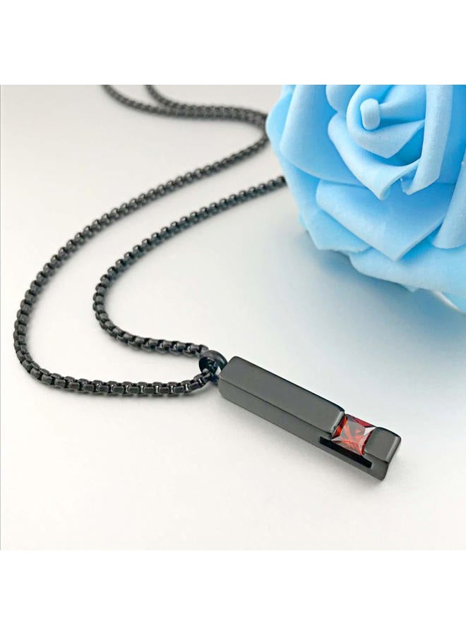 YOUFENG Urn Necklaces for Ashes Birthstone Cube Urns for Human Ashes Memorial Cremation Urn Locket Keepsake Ashes Jewelry, 1.26 inch * 0.24 inch, Crystal, Cubic Zirconia - Image 4