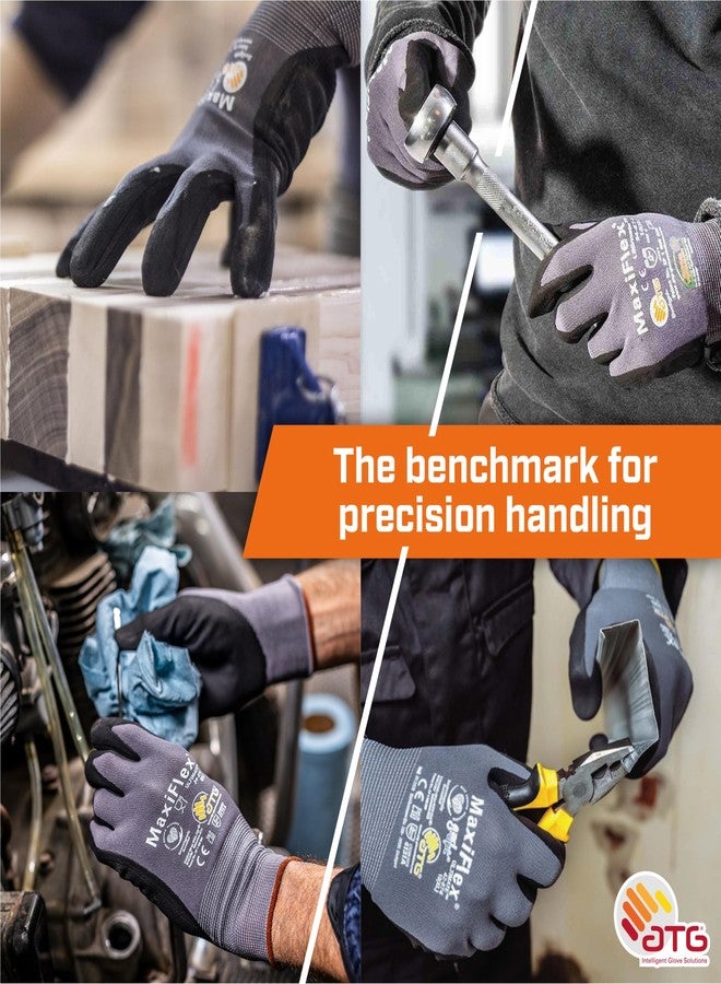 ATG 34-874T/M Maxiflex Ultimate, 15G Gray Nylon Shell, Black Nitrile Grip, Tagged Gray M - Image 4