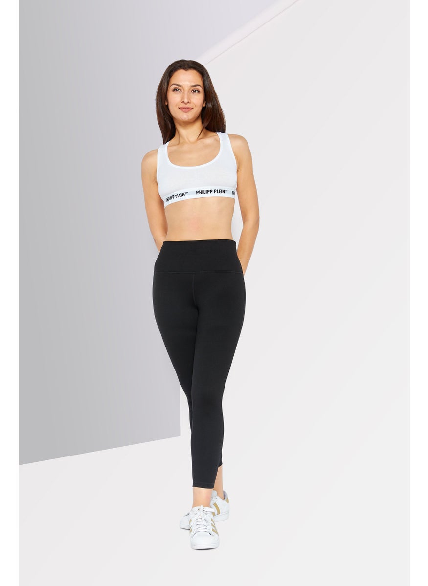 PHILIPP PLEIN Women Brand Logo Non Padded Sports Bra, White  - Image 2