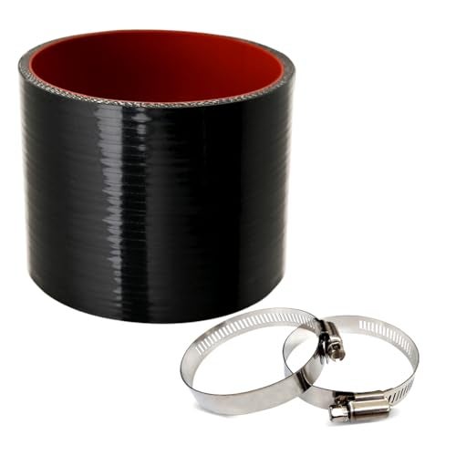 KDP 30 ID Straight Silicone Hose Coupler with 2 SS304 Worm Clamps High Temp 4Ply Reinforced 5MM Wall 30 LengthQty 1 For Pipes Connecting - Image 1