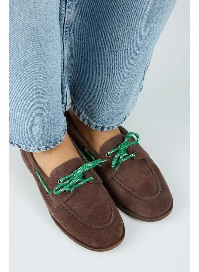 Manijero  Monica Women's Genuine Leather Colorful Laced Coffee Shoes. for Women | Best Price UAE