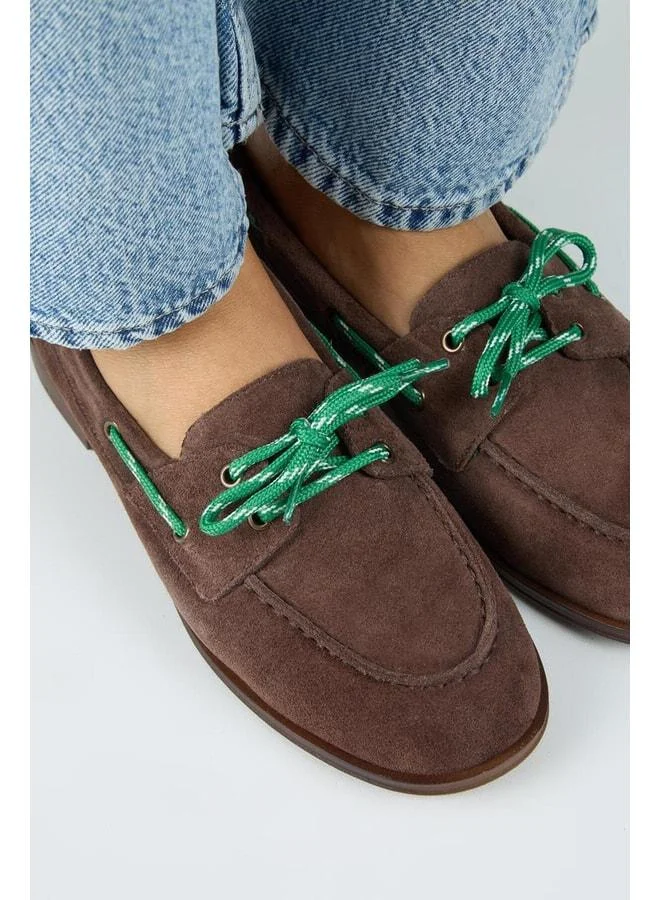 Manijero  Monica Women's Genuine Leather Colorful Laced Coffee Shoes. for Women | Best Price UAE