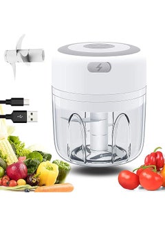 RUMANLE Mini Garlic Chopper, Rumanle Garlic Mincer Electric Chopper, Onion Chopper Portable Mini Chopper, Mini Chopper Food Processor for Garlic/Onions/Vegetables/Nut/Salad/Pepper (250ML)  - Image 1