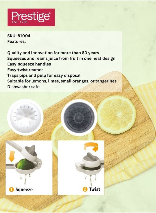 Prestige - Prestige Dual Action Citrus Press - Manual Lemon and Lime Squeezer with Innovative Design for Effortless Juicing - High-Quality Citrus Press Juicer for Fresh Homemade Juice - Image 1