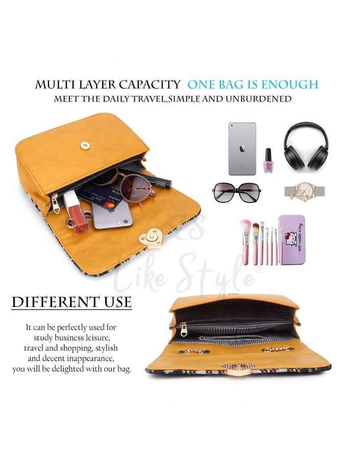 LIKE STYLE Jute Sling Bag with Ethnic Pattern Flap Magnetic Closure (Beige) - Image 5