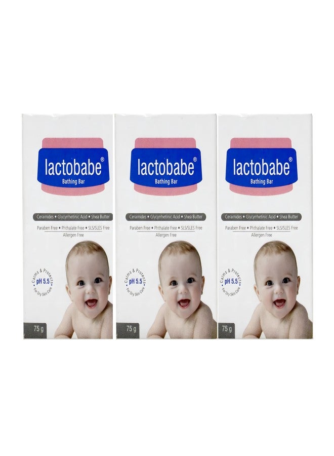 APPLE THERAPEUTICS Lactobabe Bathing Bar 75g x 3 | pH 5.5 Moisturizing Bar for Baby’s Sensitive Skin | Gentle Cleansing Skin Friendly 100% Soap Free Pediatrician Recommended | Almond oil & Milk Proteins | Pack of 3 - Image 1