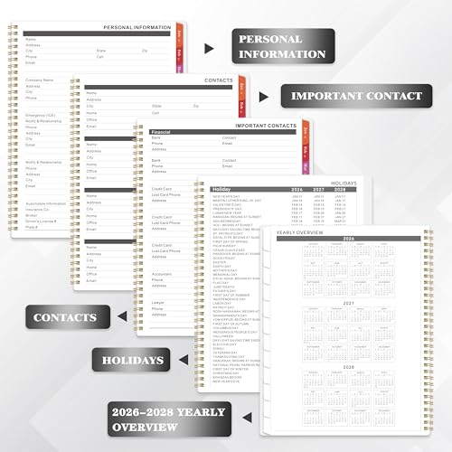 Tersus Planner 2026-2027 - Monthly Calendar 2026-2027, Colorful Monthly Tabs, Jul 2026 - Dec 2027, 9" x 11" Large Planner/Calendar, Back Pocket, Perfect for School Office Home Planning - Image 4