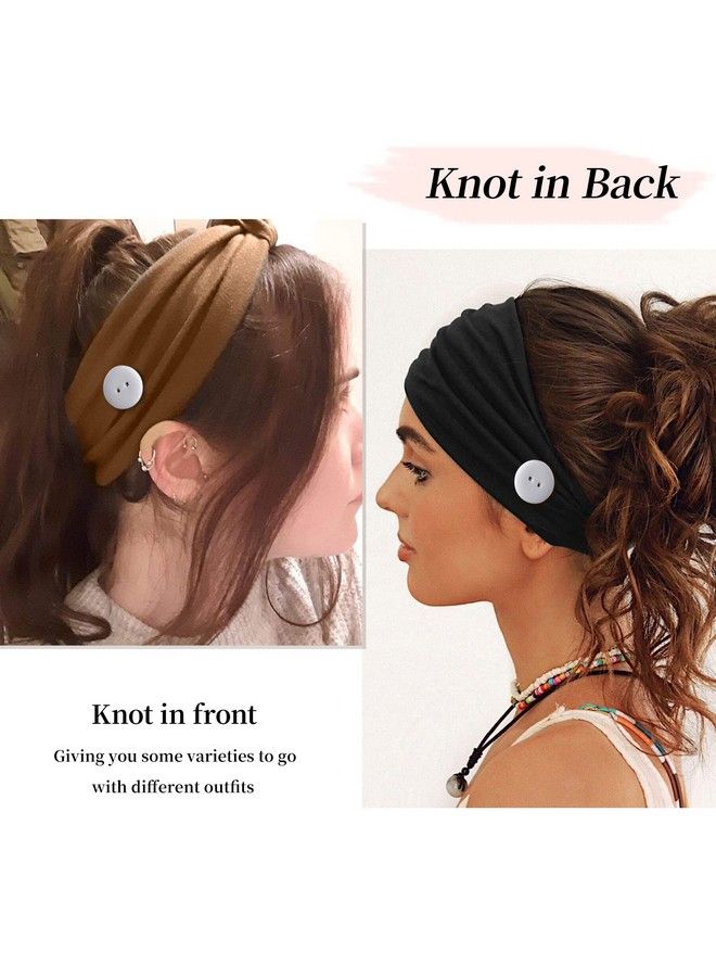 Huachi Button For Mask Women Nurses Headband No Slip Elastic Ear Protection Men Doctors Hairband Knotted Sport Sweatband Head Bands For Protect Ear - Image 5