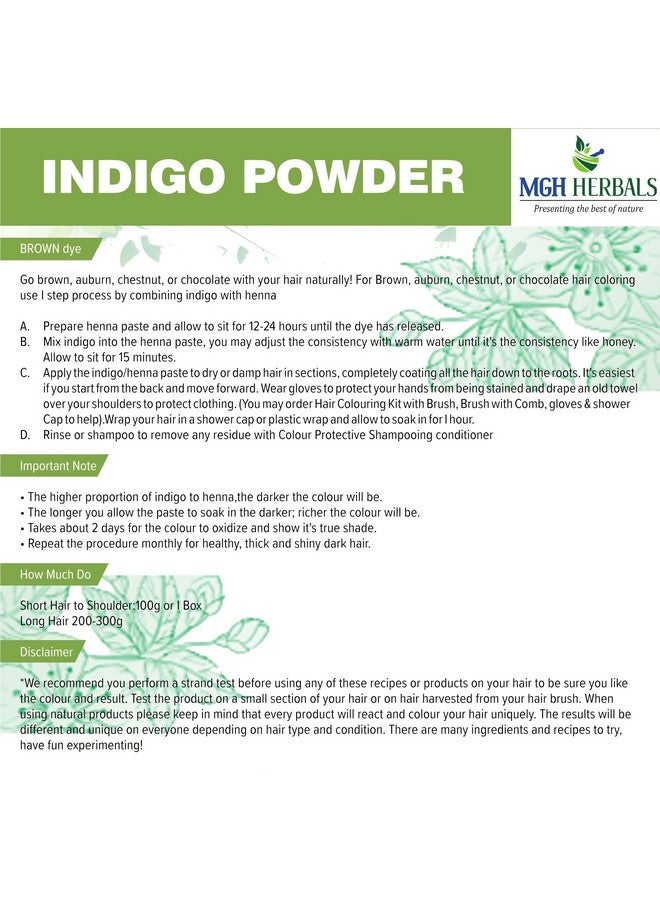 MGH Herbals Organic Indigo Powder Organic For Hair Black Colour (200 Grams) Natural Avuri Leaf Powder Neela Amari Neel Patti Neelayamari Neli Aku Indico.  - Image 4