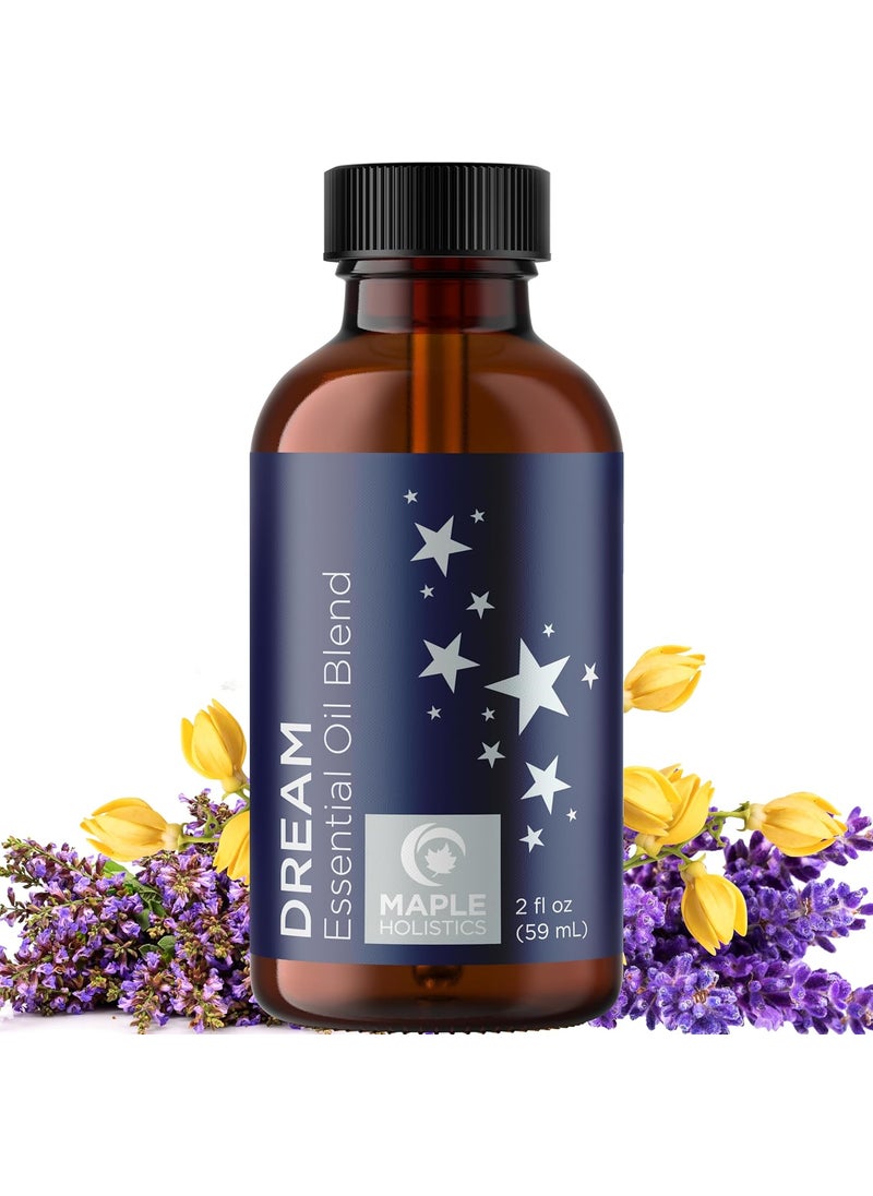 Maple Holistics Sleep Essential Oil Blend for Diffuser - Dream Essential Oils for Diffusers Aromatherapy and Relaxation with Clary Sage Ylang-Ylang Roman Chamomile and Lavender for Sleep Time Support (2 Fl Oz) 