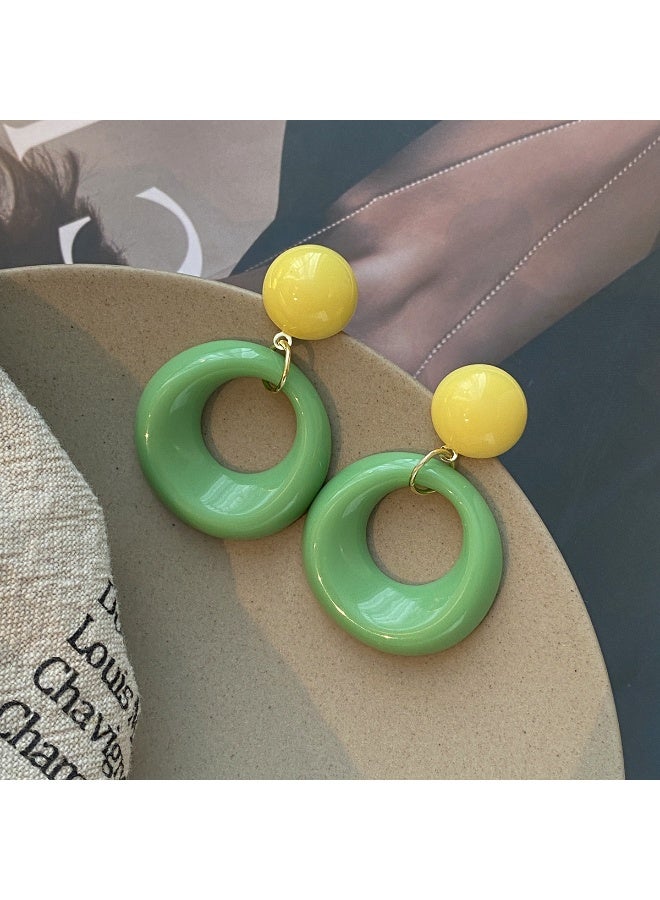 KUYING New Niche Design Summer Contrasting Circle Earrings