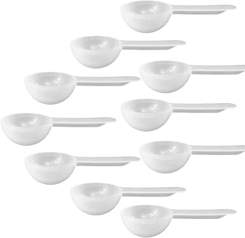powbab 1 Tablespoon Measure Spoon Short Handle Scoops for Canisters by . Made in USA. Dual Use Powder Measure for 1 Teaspoon to 1 Tablespoon Scoop. Protein, Spices, Coffee Scoop. BPA Free (10 count) - Image 1