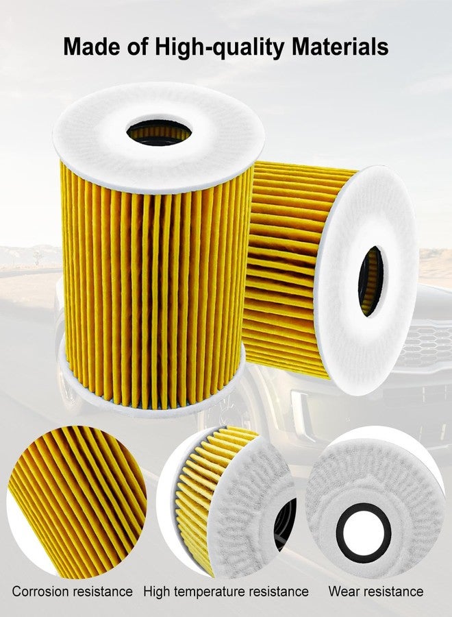 ULZOZN 6Pcs Oil Filter Compatible with Kia Sorento 3.3L V6 2019-2020 Telluride 2019 2020 2021 2022 2023 2024, Replace 26320-3CKB0 - Image 2