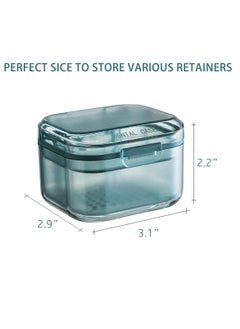 Excefore Leak Proof Denture Case, Retainer Case Orthodontic Denture Cup with Strainer, with Drain Tray, for Dentures, Partial Dentures, Traditional Braces, Etc  - Image 2