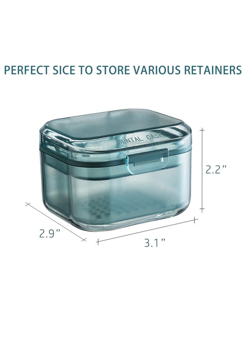 Excefore Leak Proof Denture Case, Retainer Case Orthodontic Denture Cup with Strainer, with Drain Tray, for Dentures, Partial Dentures, Traditional Braces, Etc  - Image 2