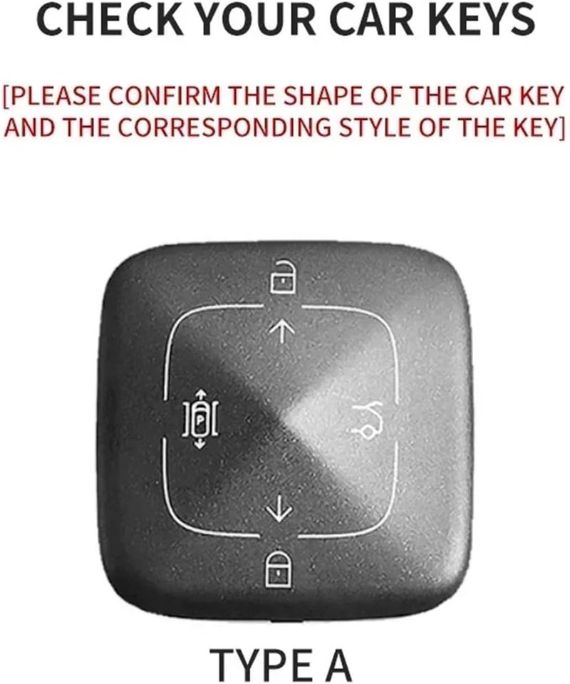 Compatible for ZEEKR 001 X 2023 2024 Suede Leather 4 Buttons Car Key Case Cover Protector Shell Holder Keychain Accessories(Style 6) - Image 3